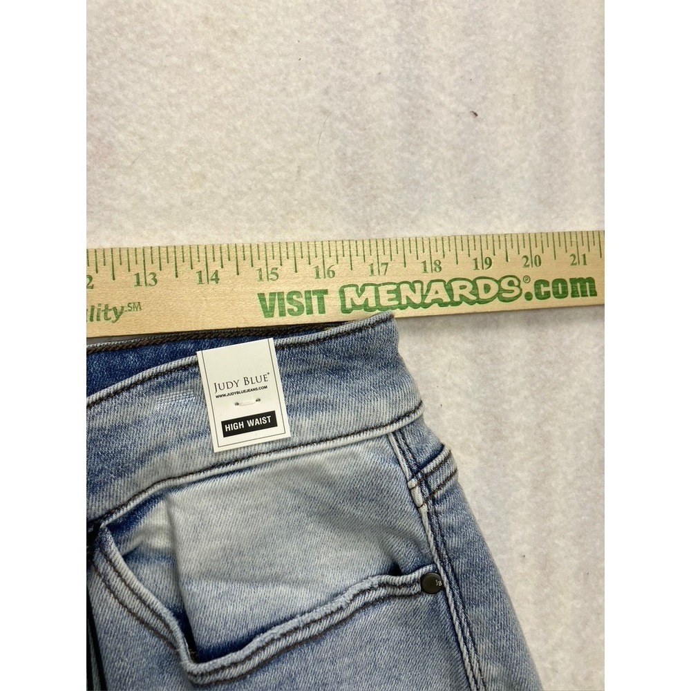 Judy Blue Light Wash High Waist Frayed Hem Denim Jean Shorts Plus Size 3XL NEW - Picture 5 of 11